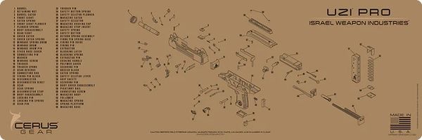 IWI UZI PRO SCHEMATIC RIFLE MAT by Cerus Gear ProMat