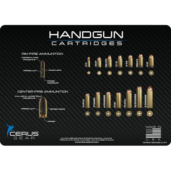 TOP HANDGUN CARTRIDGES GUN MAT