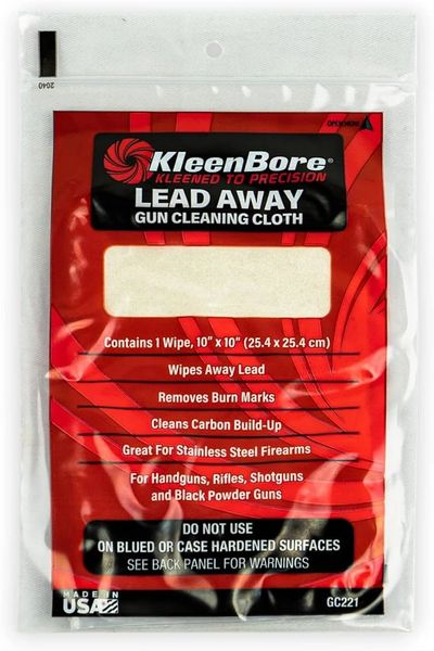 KleenBore Lead Away™ treated cloth is ideal for removing tough lead and carbon build-up