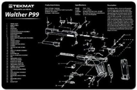 WALTHER P99 9mm PISTOL TEKMAT