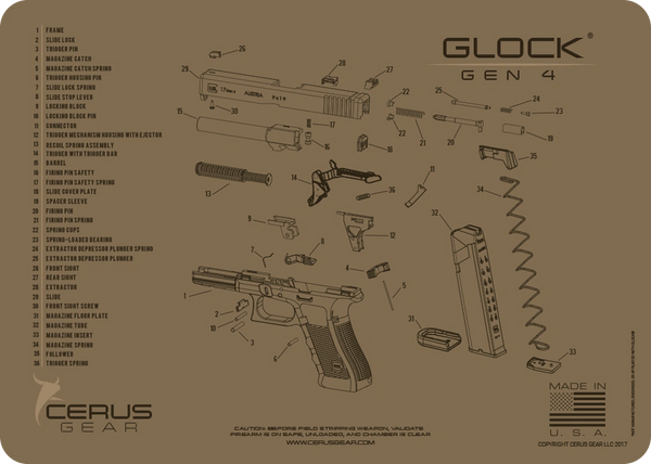 GLOCK ® GEN4 PISTOL SCHEMATIC PROMAT by CERUS GEAR