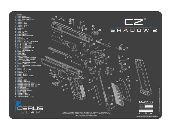 CZ SHADOW 2 - PISTOL SCHEMATIC PROMAT by CERUS GEAR - 3 Colour choices