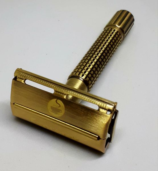 JAVA Espresso Safety Razor. 100 Noble Golden Brass. Lifetime Warranty.