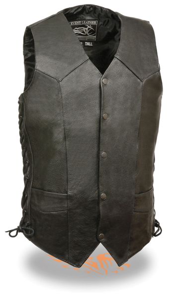 Men's Promo Leather Snap Front Side Lace Vest - TALL - EL5315-TALL ...