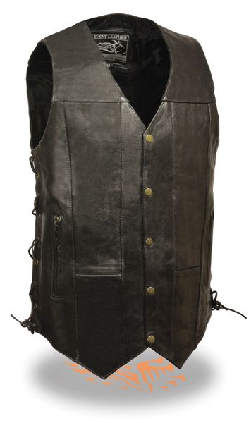 Men's Promo Leather 10 Pocket Vest w/ Side Lace -Tall - EL5391-TALL ...