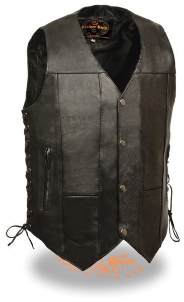 Men's Leather 10 Pocket Leather Vest w/ Side Lace SH1391 | Leather Xtreme