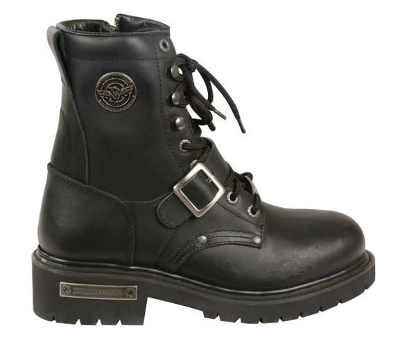 Men's Buckled and Lace to Toe Boot w/ Side Zipper Entry - MBM101 ...