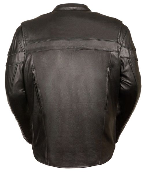 Men's Sporty Scooter Crossover Jacket W/ Venting - ML1408 | Leather Xtreme