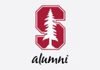 Stanford University alumni logo with a red block S and white tree.