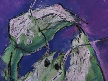 Lobsta 1 Painting Of Green Lobster| Mixed Media On Paper 