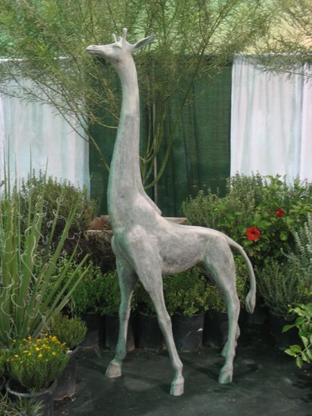 8 FT Tall Outdoor Fiberglass Standing Giraffe Statue