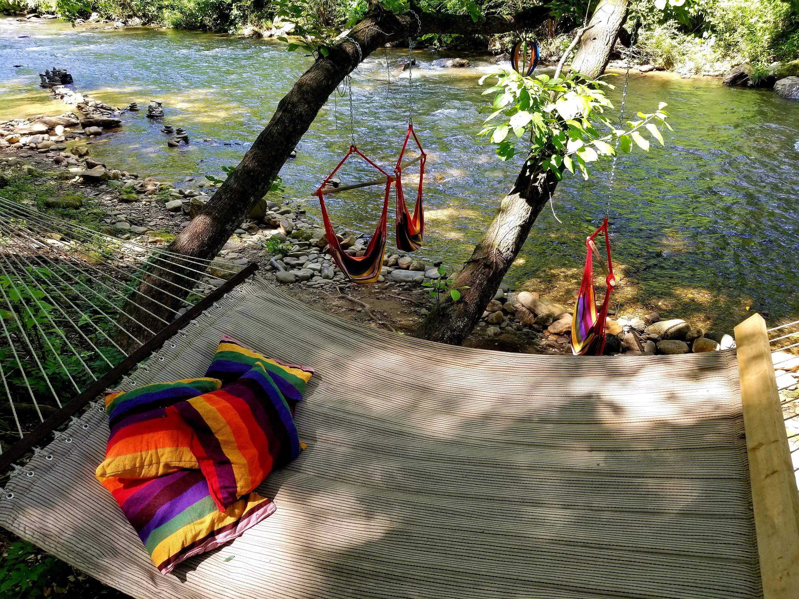 Bear Creek Lodge and Cabins in Helen Ga invites you to relax by the river. 