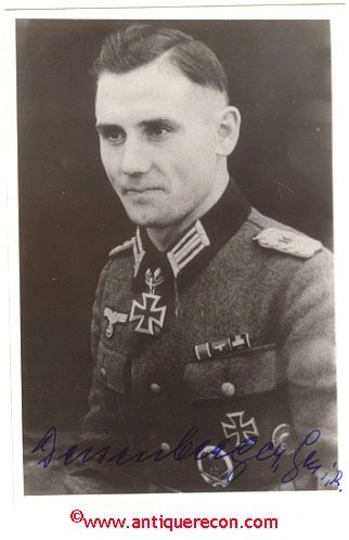 GERMAN PANZER MAJOR KNIGHTS CROSS WINNER SIGNED PHOTO
