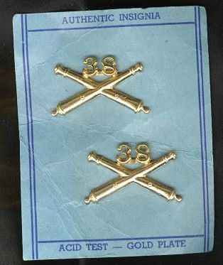 US ARMY 38th ARTILLERY OFFICER COLLAR BRASS