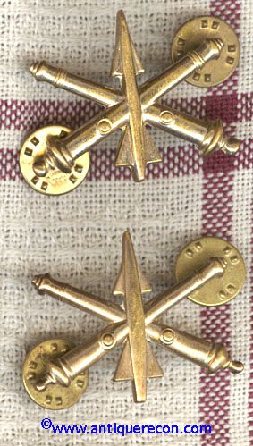 US ARMY AIR DEFENSE ARTILLERY OFFICER COLLAR BRASS