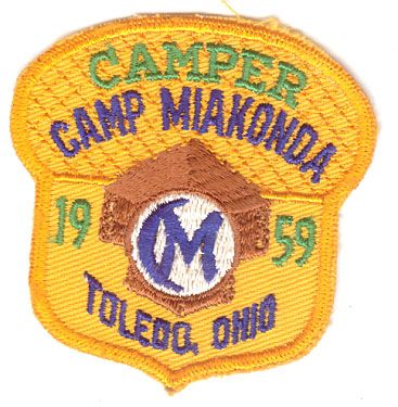 BOY SCOUT CAMP MIAKONDA CAMPER 1959 PATCH