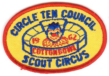 BOY SCOUT CIRCLE TEN COUNCIL 1962 SCOUT CIRCUS PATCH - COTTON BOWL