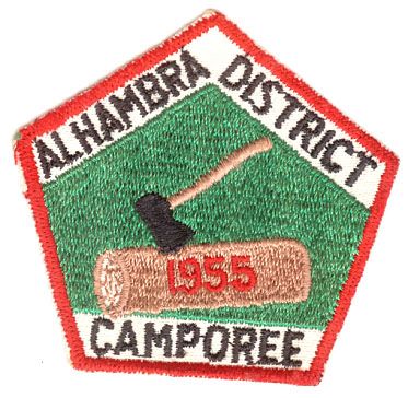 BOY SCOUTS ALHAMBRA DISTRICT CAMPOREE 1955 PATCH