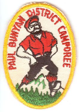BOY SCOUTS PAUL BUNYON DISTRICT CAMPOREE PATCH 1960's