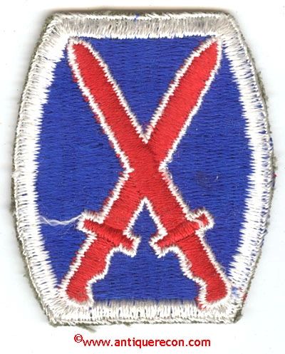 WW II US ARMY 10th INFANTRY DIVISION PATCH
