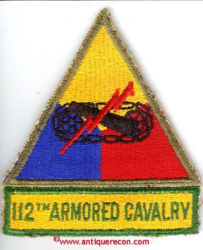 WW II US ARMY 112th ARMORED CAVALRY PATCH