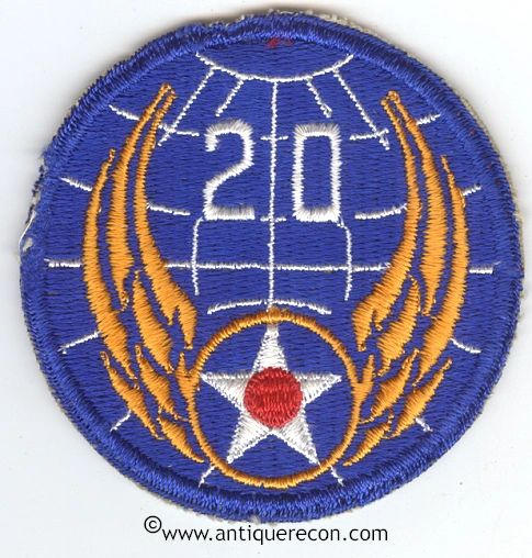 WW II US ARMY 20tH AIR FORCE PATCH