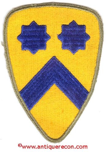 WW II US ARMY 2nd CAVALRY PATCH - GREEN BACK
