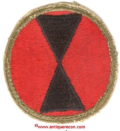 WW II US ARMY 7th INFANTRY DIVISION PATCH - used