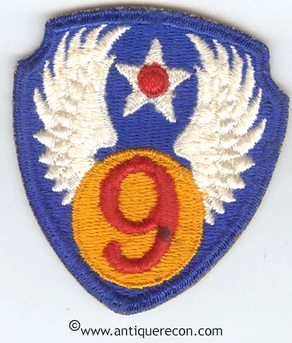 WW II US ARMY 9th AIR FORCE PATCH
