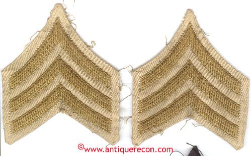 WW II US ARMY SARGENT RANK STRIPES - KHAKI