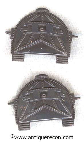 WW I US ARMY TANK OFFICER COLLAR INSIGNIA - REPRODUCTION