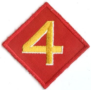 USMC 4th MARINE DIVISION PATCH on Twill