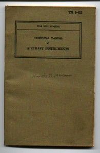 US ARMY TM 1-413 AIRCRAFT INSTRUMENTS - 1940
