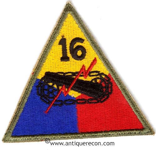 US ARMY 16th ARMORED DIVISION PATCH