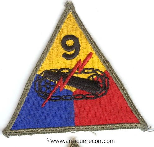 US ARMY 9th ARMORED DIVISION PATCH