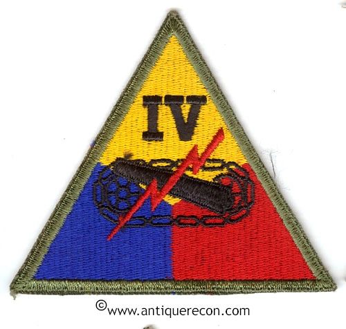 US ARMY IV ARMORED CORPS PATCH