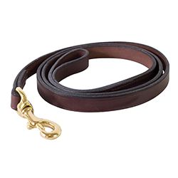1/2" x 5 foot Skinny Leather Dog Leash in BLACK or HAVANA BROWN