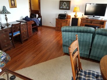 Pergo laminate installed in a Park Ridge family room.