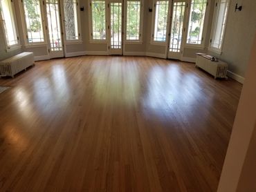 Repair and refinish in Evanston family room.