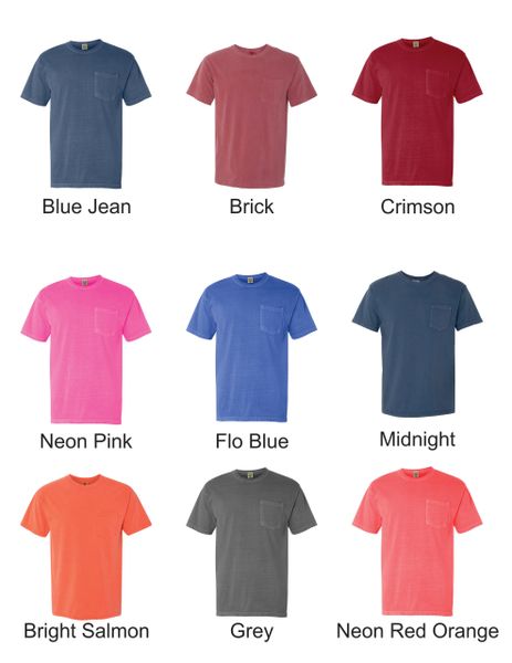 Monogrammed Comfort Colors Short Sleeve Pocket Tee Honey Run