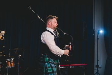 Piping for ceilidh dancing at my wedding in August of 2019. 

My father had to play for dancing at h
