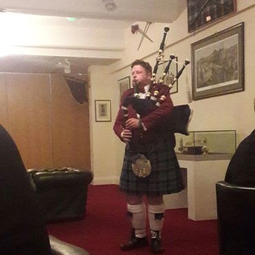 Performing for the Allied Cadet training Force Pipe Band's annual black-tie dinner 