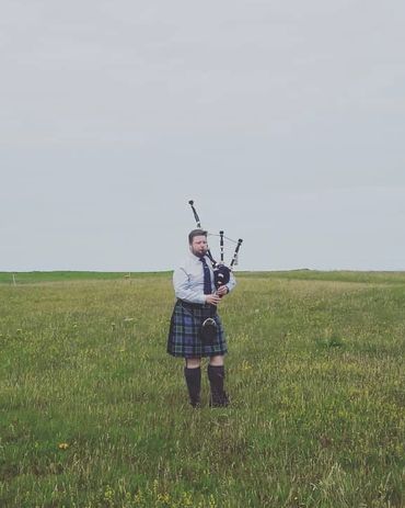 Tuning up for the South Uist Highland Games in 2018.