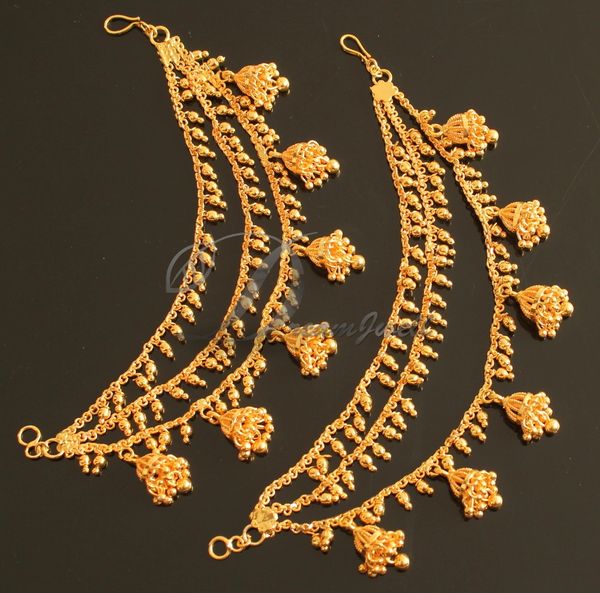 Download BEAUTIFUL GOLD TONE MULTI LAYER JHUMKKA DESIGNER EAR SIDE ...