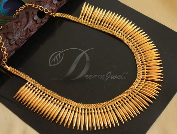 BEAUTIFUL GOLD TONE MULLA MOTTU NECKLACE DJ26945 | Temple, Matt Finish ...