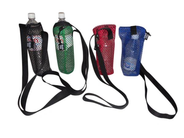 Mesh Water Bottle Holder, Drawstring Closure Holds One Quart, Also Holds 32 Ounce Bottle, Made In USA.