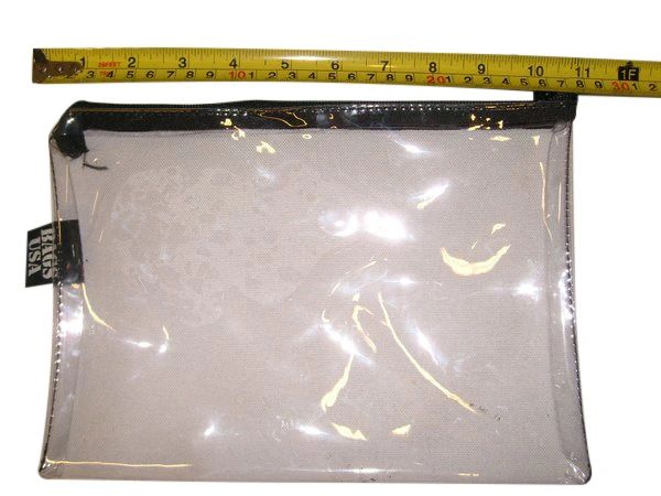 Clear Vinyl Travel Or Cosmetic Bag, Deposit Bank Bag, Transparent Made in USA.