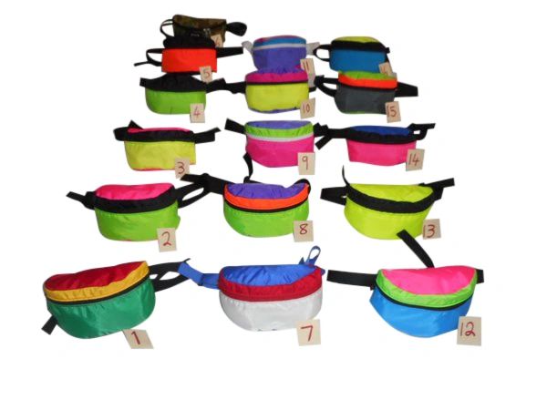 Fanny Pack Assorted Colors, Waist Bags Durable Nylon Made In USA.
