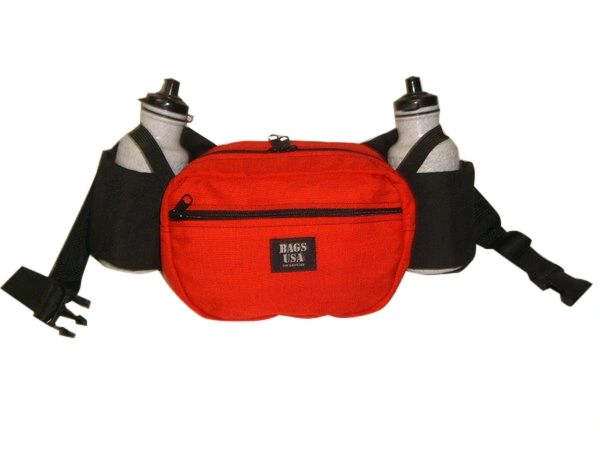 fanny pack with two water bottle holders,22 oz bottles fits perfect Made in USA.