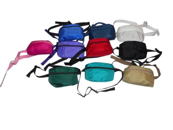 Fanny Pack Assorted Colors, Waist Bags All Nylon Made In USA.